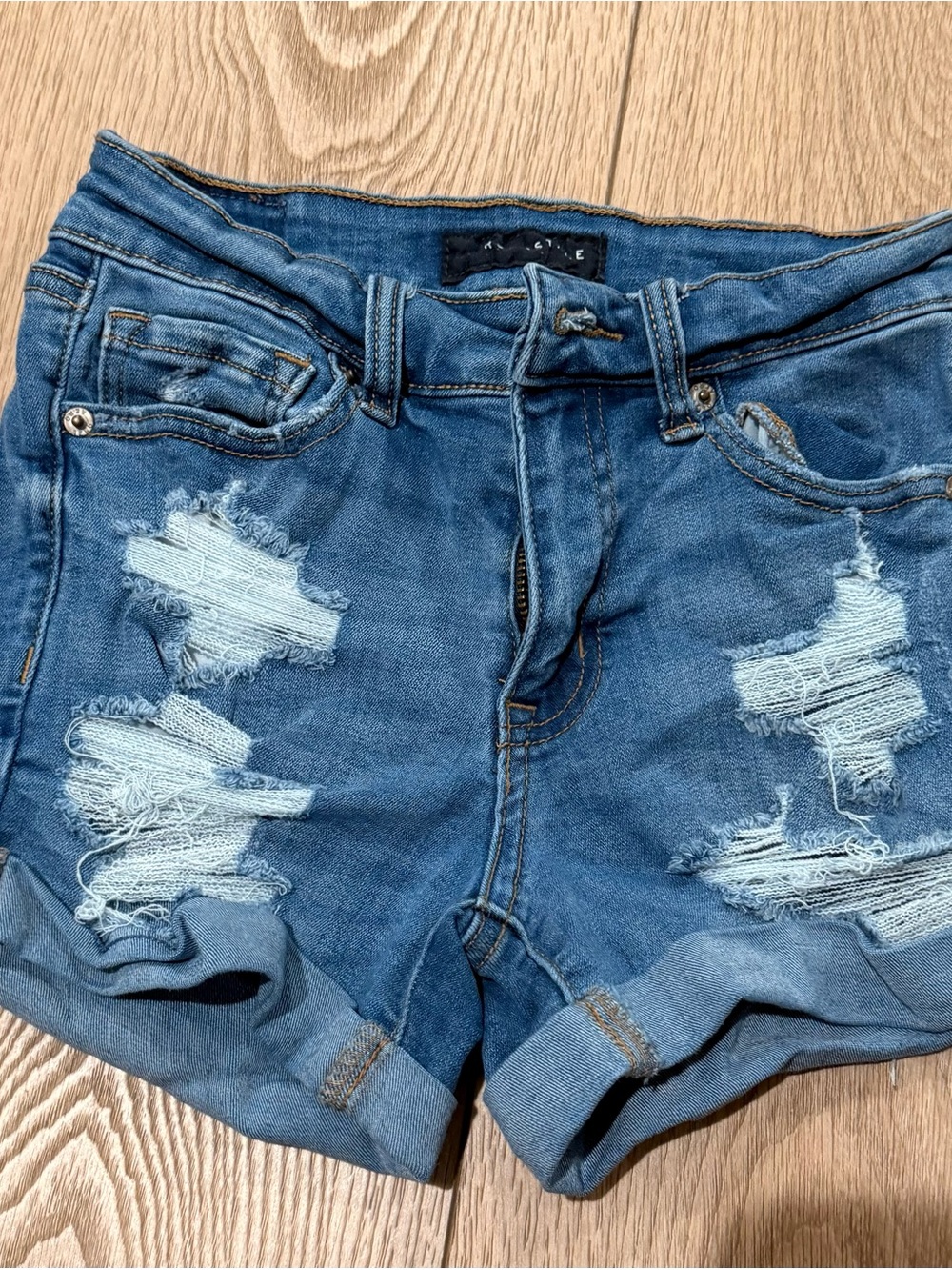 Aeropostale Distressed Blue Denim Shorts